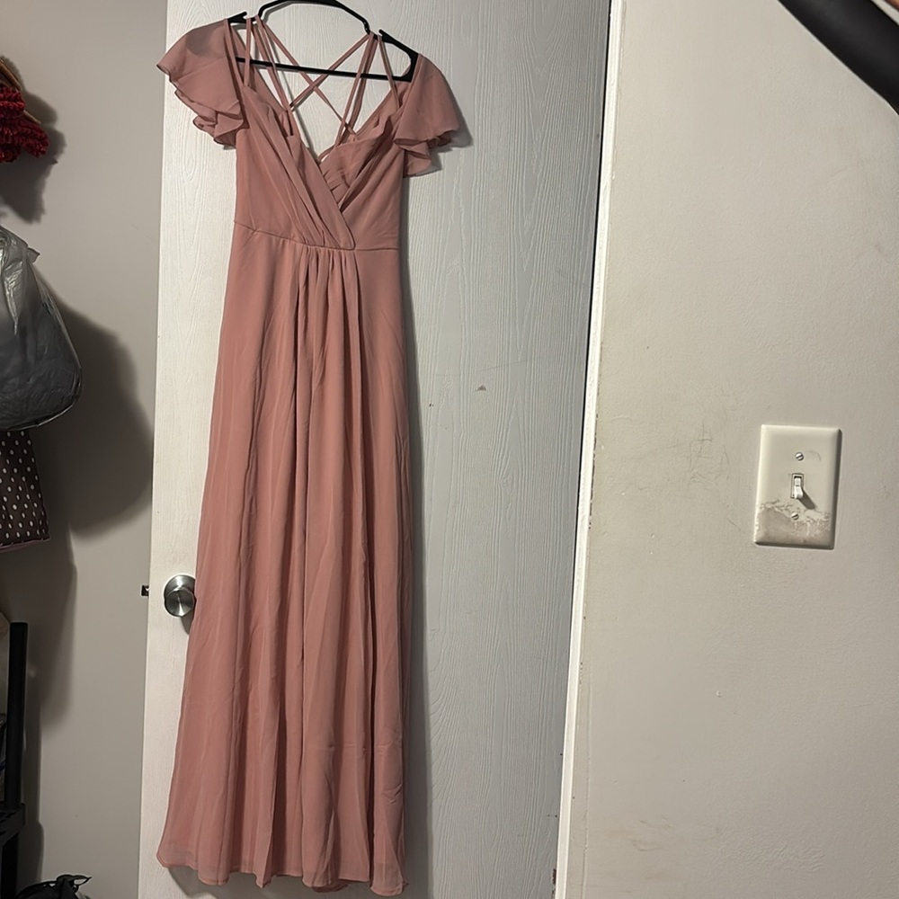 SHEIN BELLE Beautiful Long Light Pink/Blush Pink Dress